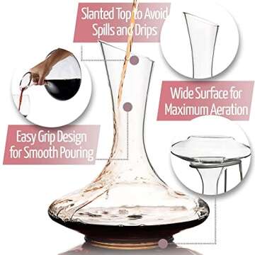 Elegant Wine Decanter with Aerator for Perfect Pouring