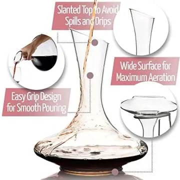 Elegant Wine Decanter with Aerator for Perfect Pouring