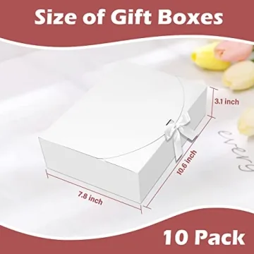 Elegant White Gift Boxes with Lids & Ribbon for Any Occasion