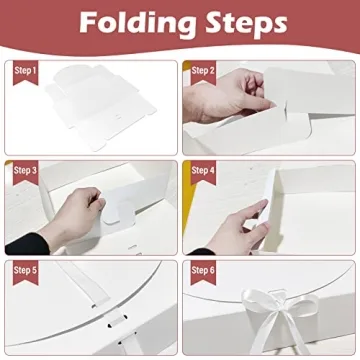 Elegant White Gift Boxes with Lids & Ribbon for Any Occasion