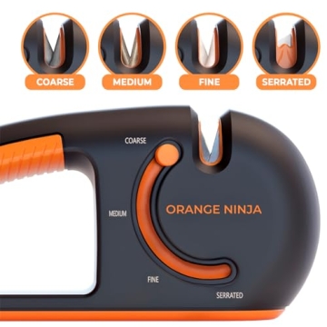 Premium Orange Ninja 4-Stage Knife Sharpener for Quick & Easy Sharpening