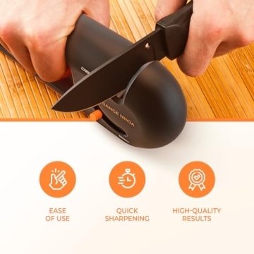 Premium Orange Ninja 4-Stage Knife Sharpener for Quick & Easy Sharpening