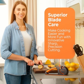 Premium Orange Ninja 4-Stage Knife Sharpener for Quick & Easy Sharpening