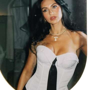 GIYKBX Off-Shoulder Corset Top for Women, Elegant Bustier with Satin Tie Accent, for Business Casual or Night Out, White S