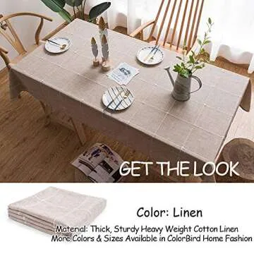 ColorBird Elegant Cotton Linen Tablecloth for Dining