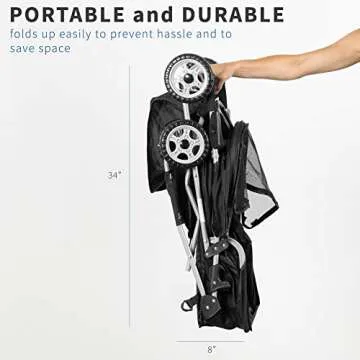 VIVO Black 4 Wheel Pet Stroller for All Pets