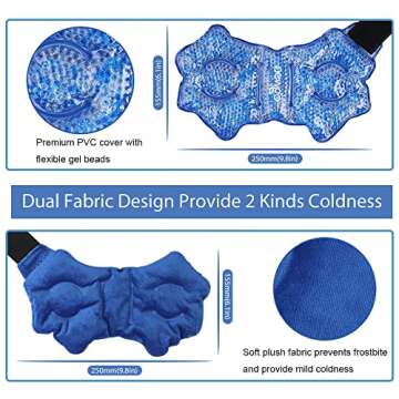 NEWGO Ice Packs for Ankle Injuries, 2 Pack Cold Wraps FSA/HSA Eligible, Gel Beads for Ankle Sprains, Aches & Pain Relief