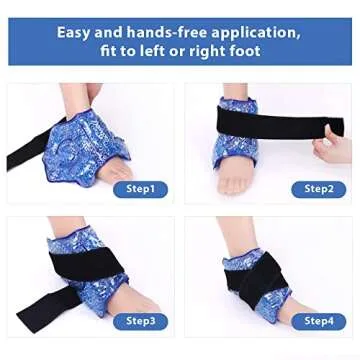 NEWGO Ice Packs for Ankle Injuries, 2 Pack Cold Wraps FSA/HSA Eligible, Gel Beads for Ankle Sprains, Aches & Pain Relief