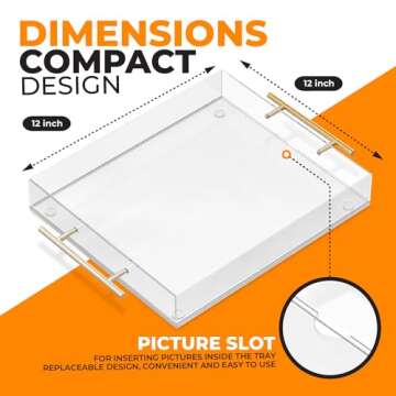 Customizable Picture Acrylic Serving Tray for Stylish Events