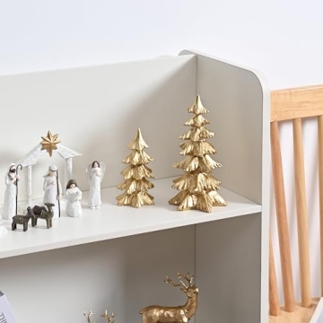 FESTGLOX Gold Christmas Tree Figurines for Holiday Decor