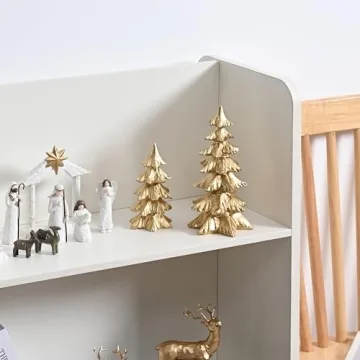FESTGLOX Gold Christmas Tree Figurines for Holiday Decor