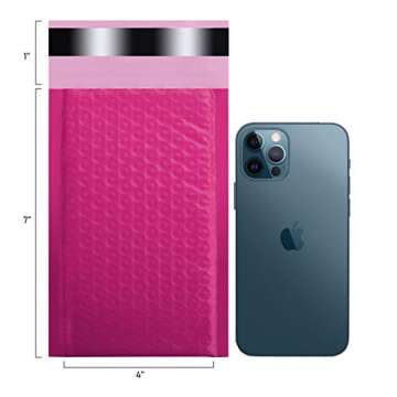 Fuxury Bubble Mailers 4x8" 50 Pack Padded Envelopes Self-Seal Adhesive Waterproof Shipping Bags Smal...