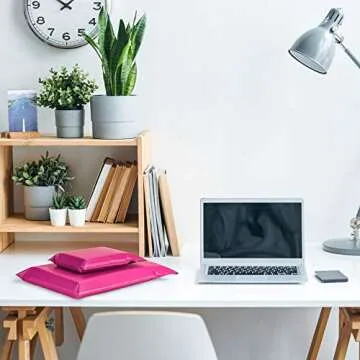 Fuxury Bubble Mailers 4x8" 50 Pack Padded Envelopes Self-Seal Adhesive Waterproof Shipping Bags Small Bubble Mailers for Business Mailing Packages Jewelry Makeup Supplies #000-Pink