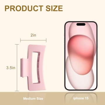 Stylish 8pcs Acrylic Banana Rectangle Matte Hair Clips Set - Versatile Non-Slip Clamps for All Hair Types