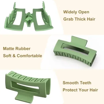 Stylish 8pcs Acrylic Banana Rectangle Matte Hair Clips Set - Versatile Non-Slip Clamps for All Hair Types