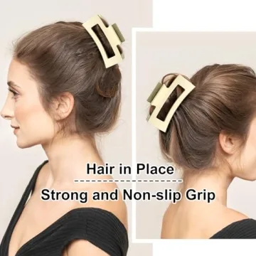 Stylish 8pcs Acrylic Banana Rectangle Matte Hair Clips Set - Versatile Non-Slip Clamps for All Hair Types