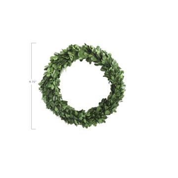Creative Co-Op Preserved Boxwood Wreath for Indoor Decor