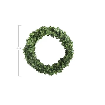 Creative Co-Op Preserved Boxwood Wreath for Indoor Decor