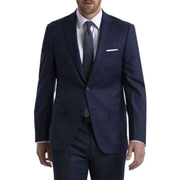 Calvin Klein Men's Slim Fit Suit Separates, Blue Birdseye, 36W x 32L