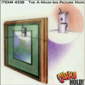 Ready America 4338 Anti-Fall Heavy Duty Picture Hook, 4Piece, 100 Lb. Load Capacity, 1 Pack