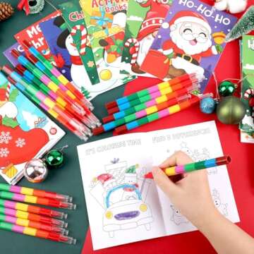 BenLouis Christmas Mini Coloring Books for Kids Holiday Fun