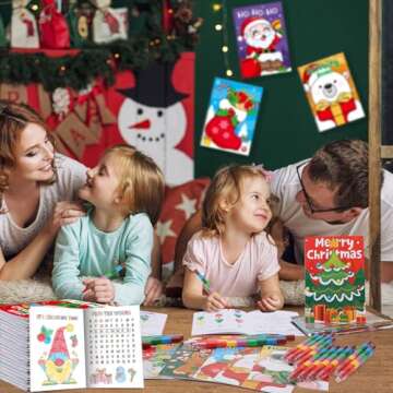 BenLouis Christmas Mini Coloring Books for Kids Holiday Fun