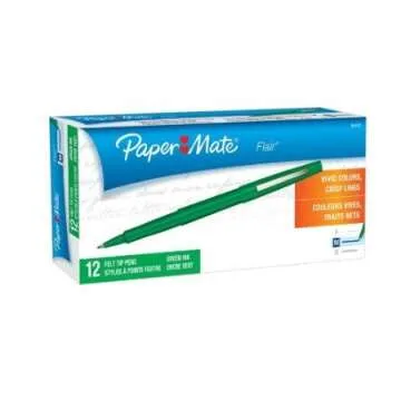 Paper Mate Flair Felt Tip Pens - Vibrant Green Writing Tools for All