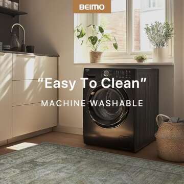 BEIMO Washable Sage Green Area Rug, Vintage Print Design