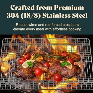 Premium Stainless Steel Cooling Racks - Oven Safe & Durable