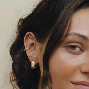 MEVECCO Gold Dainty Huggie Hoop Earrings for Women