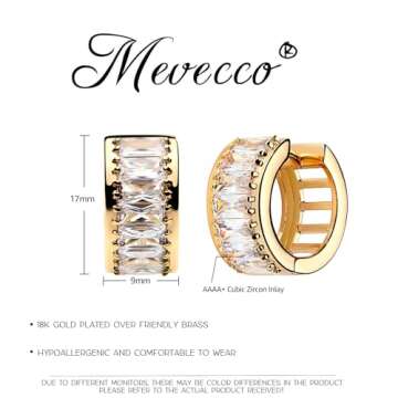 MEVECCO Gold Dainty Huggie Hoop Earrings for Women