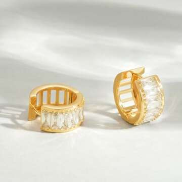 MEVECCO Gold Dainty Huggie Hoop Earrings for Women