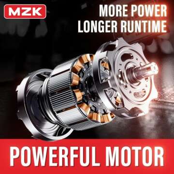 MZK 40V 16” Cordless Electric Push Lawn Mower,with 6-Position Height Adjustment,Compact and Lightweight Battery Powered Lawn Mower (2 * 4AH Batteries & Fast Charger Included)