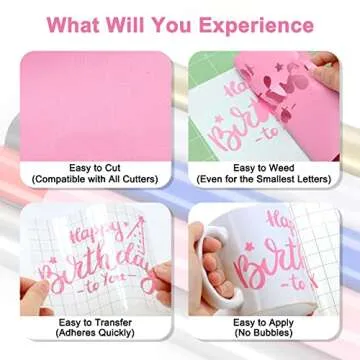 Pink Permanent Vinyl - Pink Adhesive Vinyl Roll for All Cutting Machine, Permanent Outdoor Vinyl 12" x11FT for Decor Sticker, Car Decal, Scrapbooking, Signs, Glossy & Waterproof