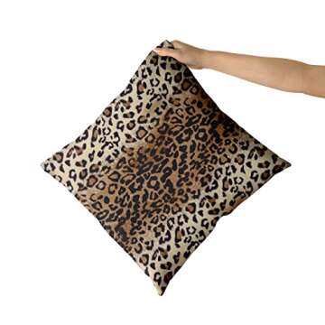 Brown Leopard Pillow Cover 20x20 Inches Cheetah Throw Pillows Set of 2 Soft Cotton Leopard Print Decorative Throw Pillow Covers for Home Couch Sofa Bedroom Livingroom