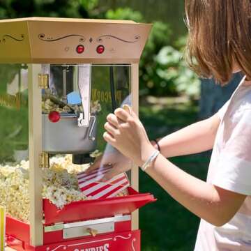 Nostalgia Vintage 8 Ounce Popcorn Cart with Candy Dispensers
