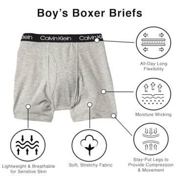 Calvin Klein Boys' Modern Cotton Boxer Briefs - Comfortable Fit