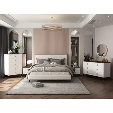 Stylish Acme Carena Wooden Bed in Light Gray and Brown