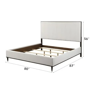 Stylish Acme Carena Wooden Bed in Light Gray and Brown