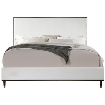 Stylish Acme Carena Wooden Bed in Light Gray and Brown