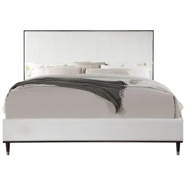 Stylish Acme Carena Wooden Bed in Light Gray and Brown
