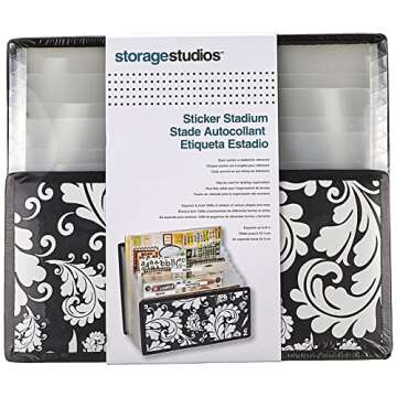Advantus Storage Studios Projections Sticker Stadium Storage, 11.25 x 8 x 13.375 Inches, Black and White (CH92651)
