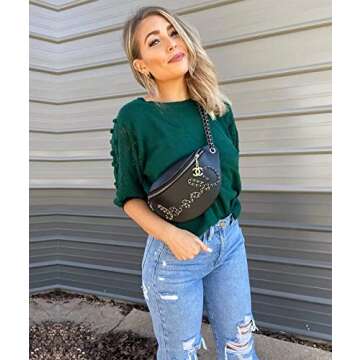 BTFBM Women's Crew Neck Pullover Sweaters Cute Dot Puff Short Sleeve Soft Casual Spring Summer Loose Knit Sweater Blouse(Solid Dark Green, X-Large)