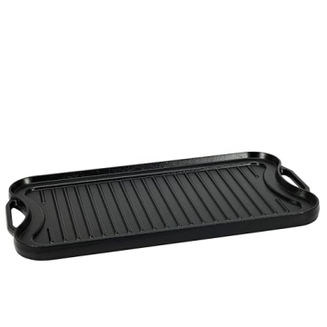 Amazon Basics Pre-Seasoned Cast Iron Grill/Griddle Black