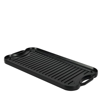 Amazon Basics Pre-Seasoned Cast Iron Grill/Griddle Black