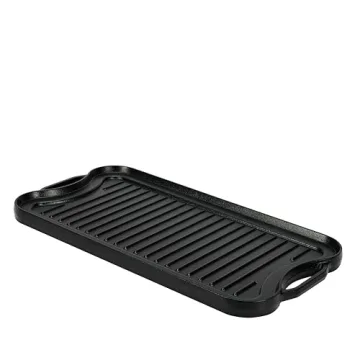 Amazon Basics Pre-Seasoned Cast Iron Grill/Griddle Black