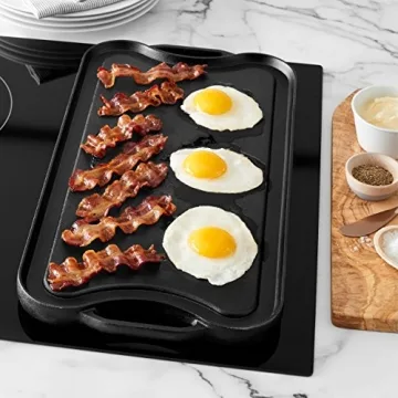 Amazon Basics Pre-Seasoned Cast Iron Grill/Griddle Black