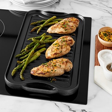Amazon Basics Pre-Seasoned Cast Iron Grill/Griddle Black