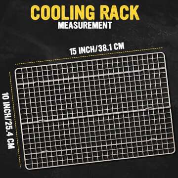 Utopia Kitchen Cooling Racks for Baking Stainless Steel Wire Cookie Rack Fits Jelly Roll Sheet Pan O...