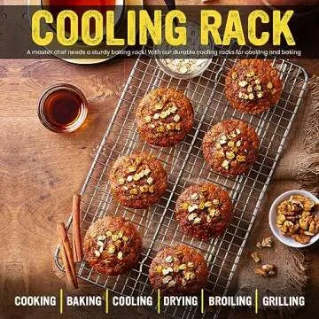 Utopia Kitchen Cooling Racks for Baking Stainless Steel Wire Cookie Rack Fits Jelly Roll Sheet Pan Oven Safe for Cooking Roasting Grilling 10 x 15 Inches